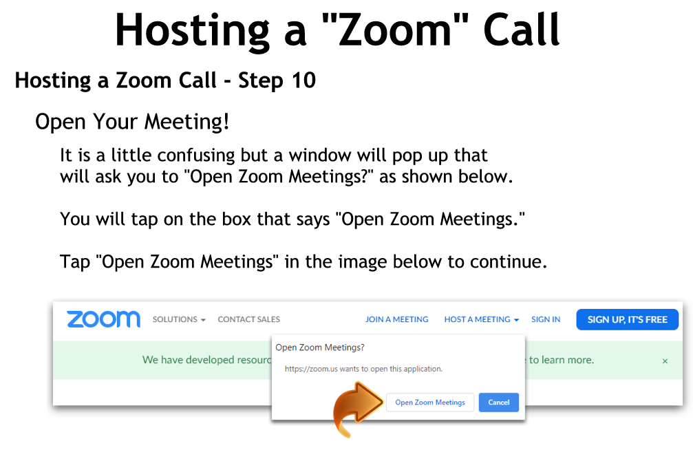 Hosting a Zoom Call - Step 10