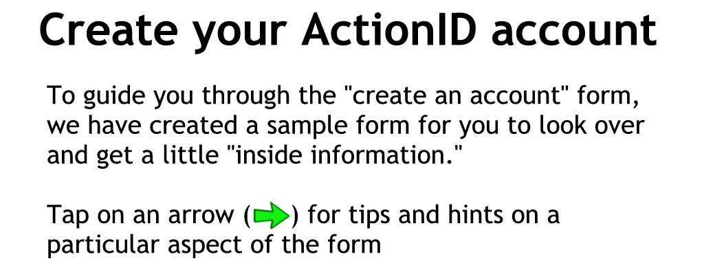 Tap the arrows on the saple form below for explanation