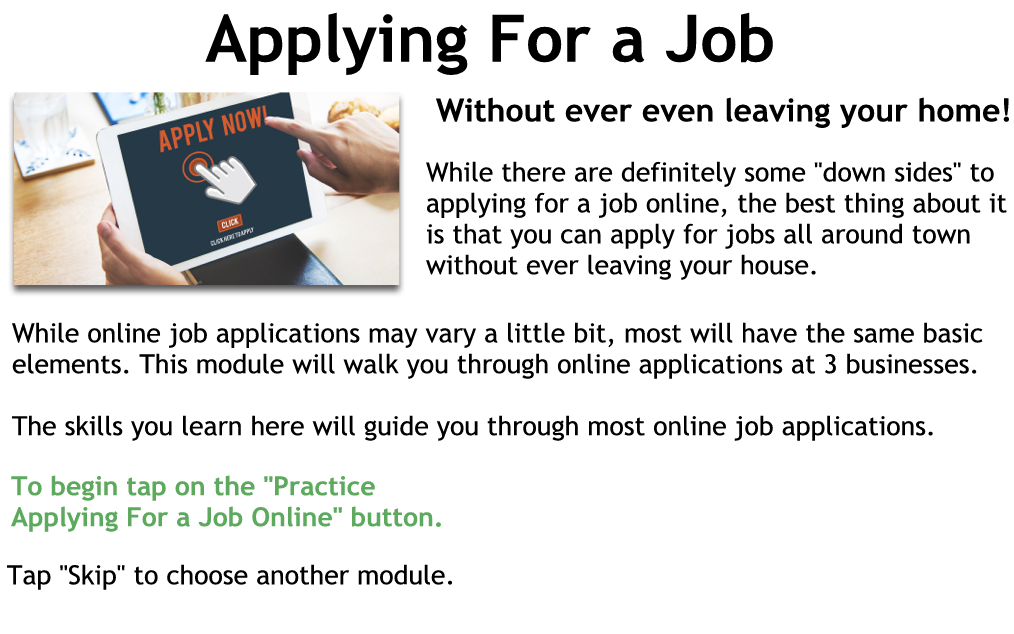 Applying for a job online