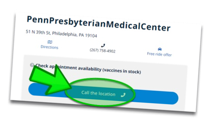 Image of Penn Presbyterian Medical Center website