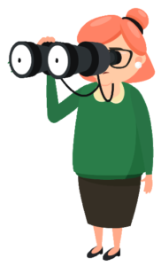 lady with binoculars