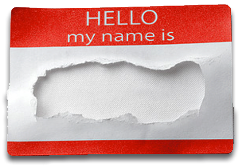 Image of name tag with no name