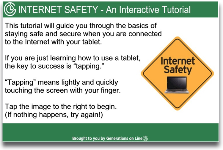 Tap here to go to Internet Safety Tutorial